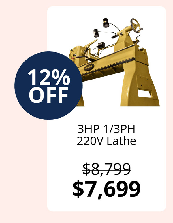 3HP 1/3PH 220V Lathe