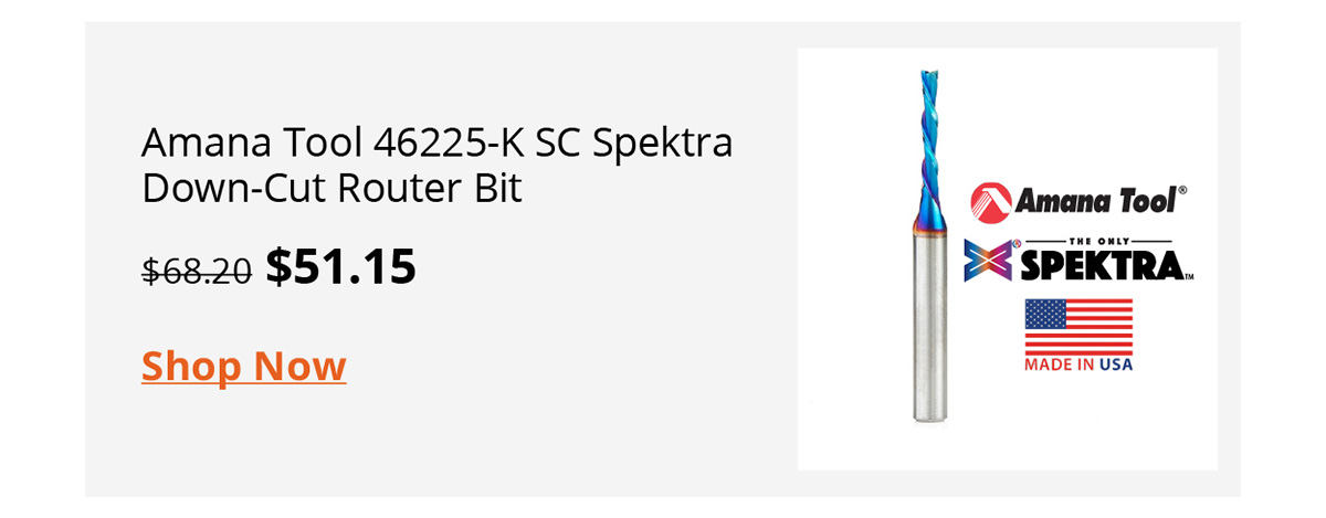 Amana Tool 46225-K SC Spektra Down-Cut Router Bit