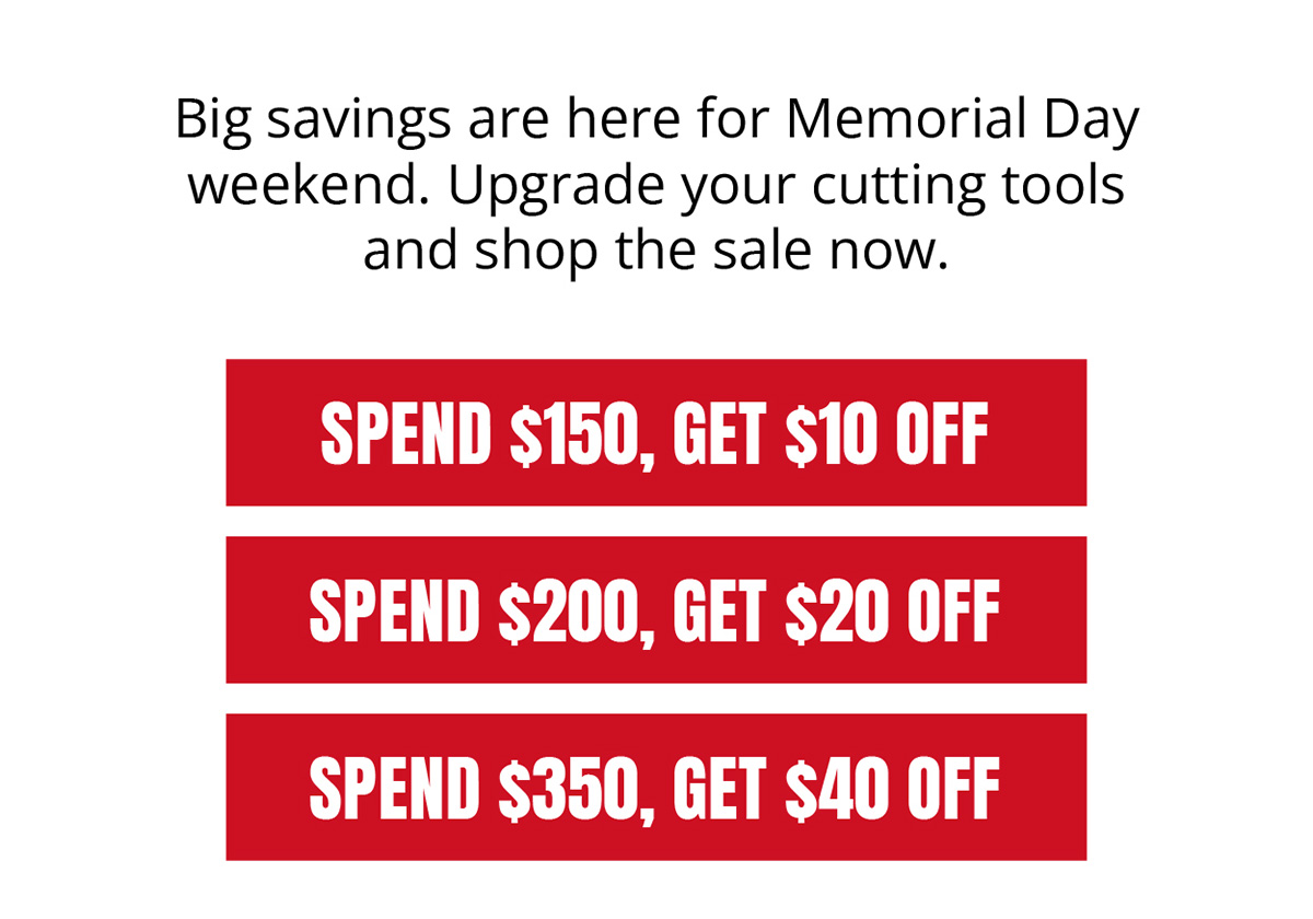 Big savings are here for Memorial Day weekend. 