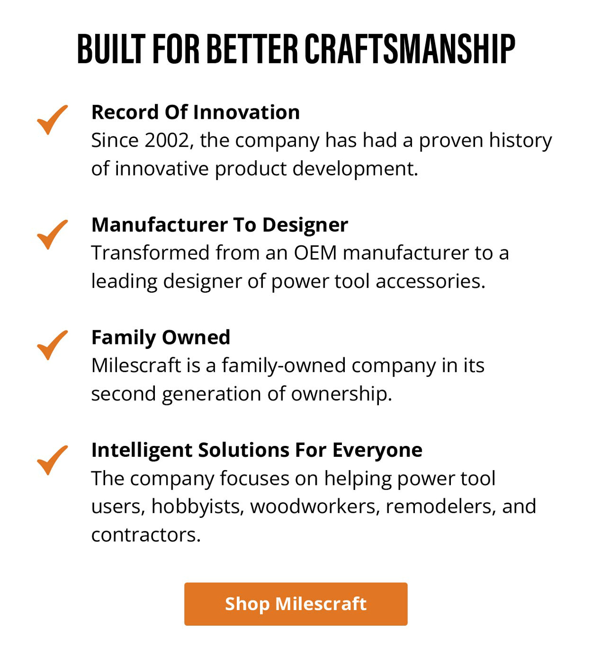 Built For Better Craftsmanship