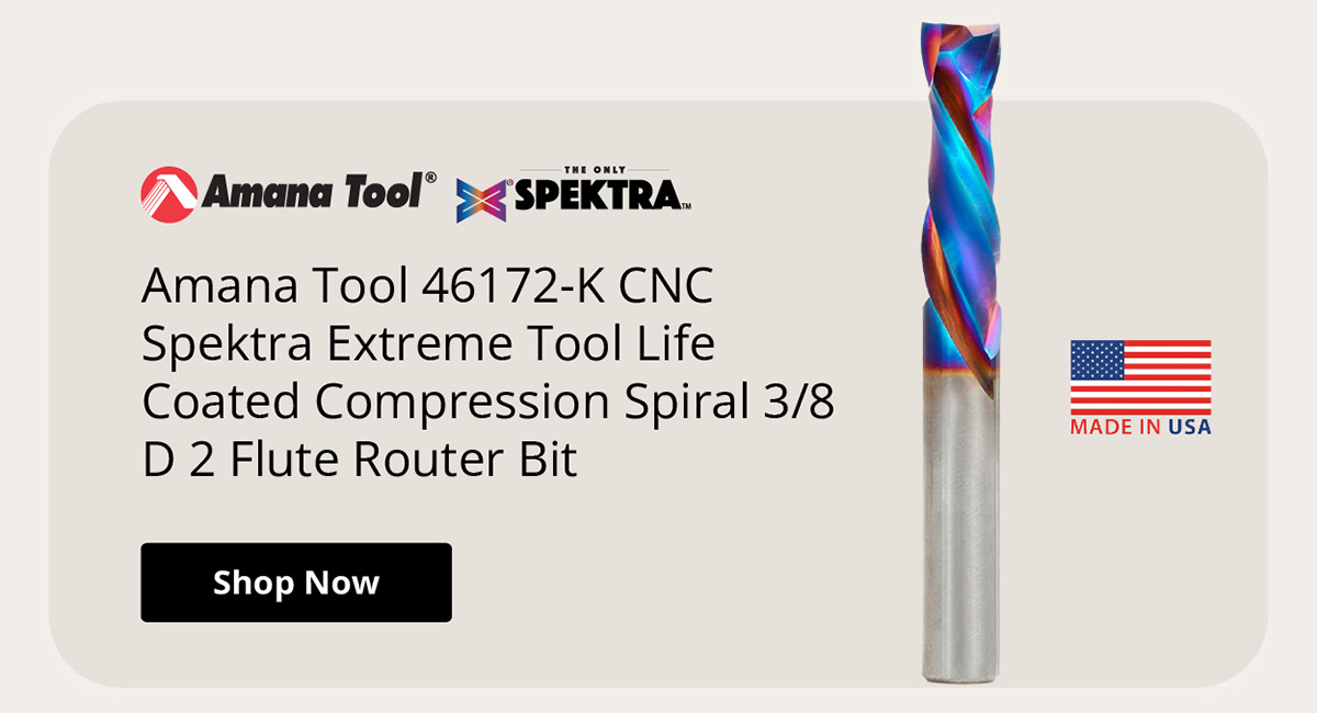 Amana Tool 46202-K Spektra Extreme Tool Life Coated Spiral Plunge 1/4 Dia Down-Cut Router Bit