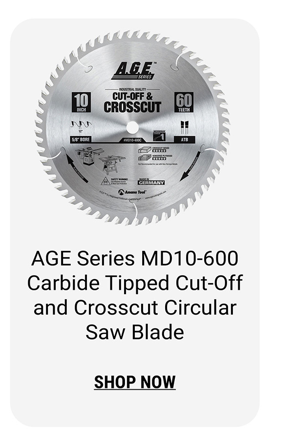 AGE Series MD10-600 Carbide Tipped Cut-Off and Crosscut Circular Saw Blade