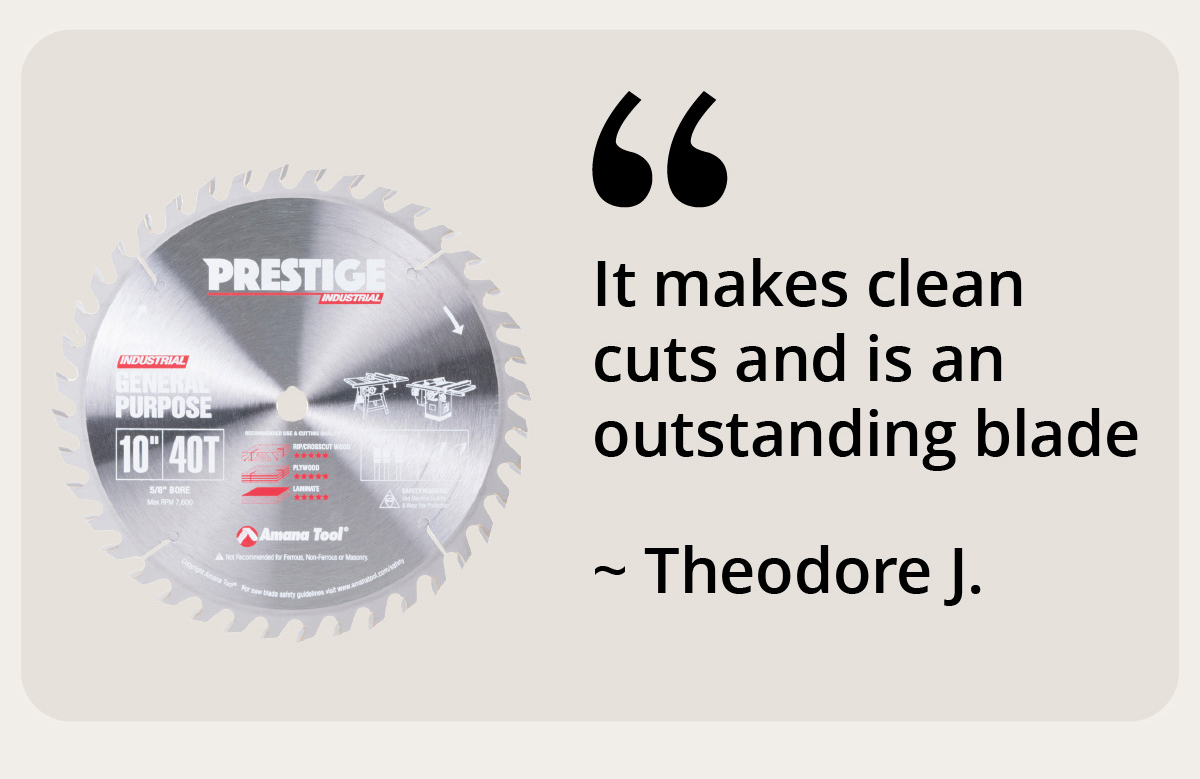 "It makes clean cuts and is an outstanding blade."