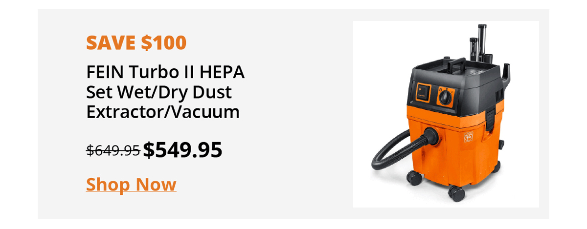 FEIN Turbo II HEPA Set Wet/Dry Dust Extractor/Vacuum