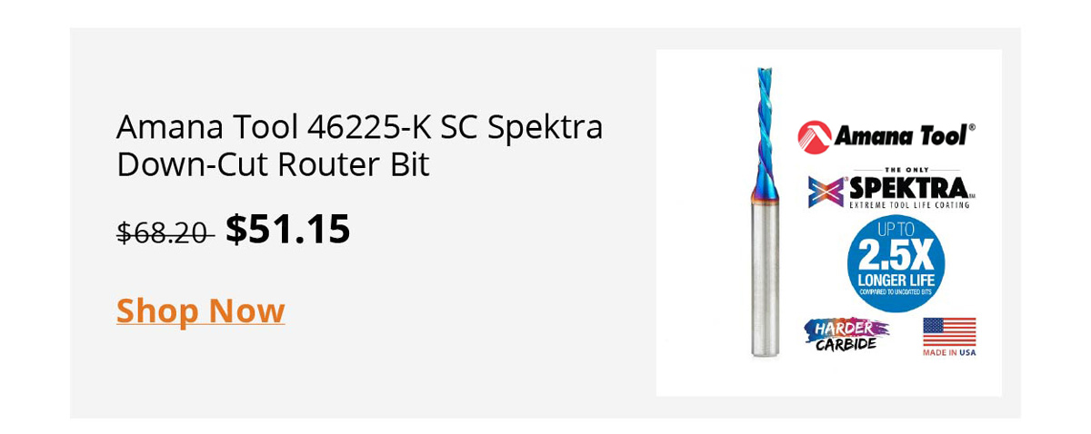 Amana Tool 46225-K SC Spektra Down-Cut Router Bit