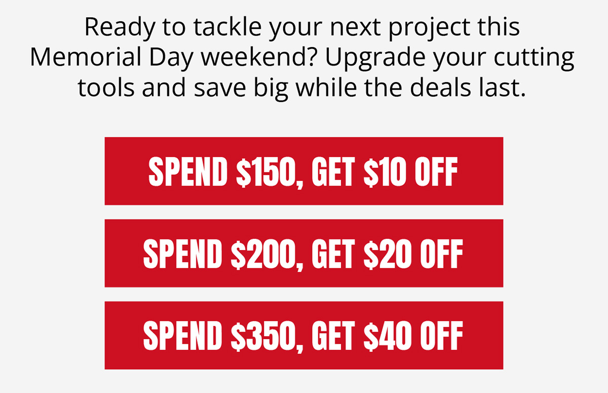 Ready to tackle your next project this Memorial Day 