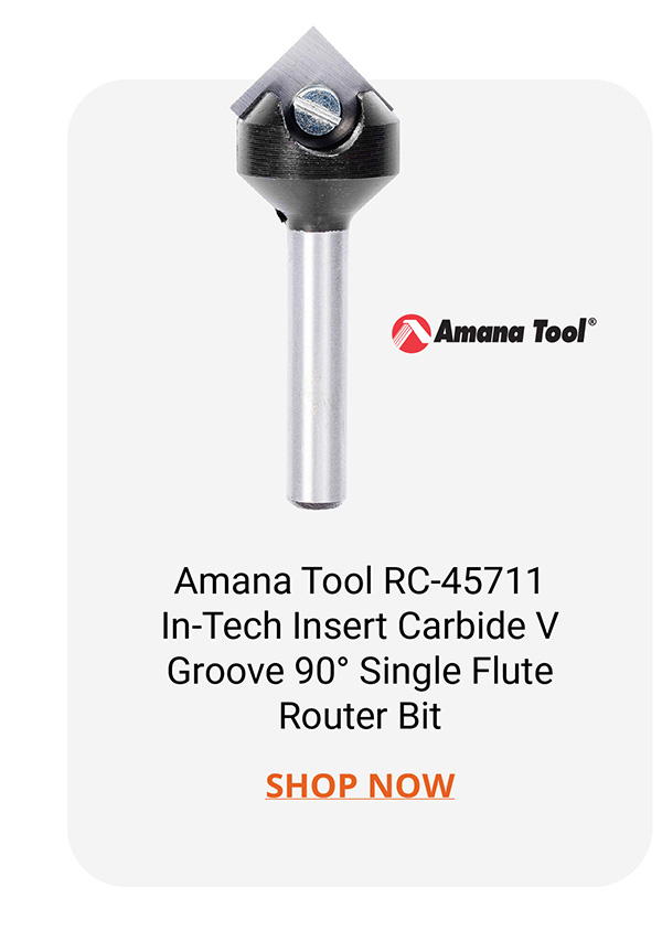 Amana Tool RC-45711 In-Tech Insert Carbide V Groove 90° Single Flute Router Bit