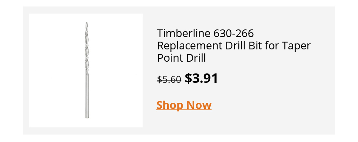 Timberline 630-266 Replacement Drill Bit for Taper Point Drill