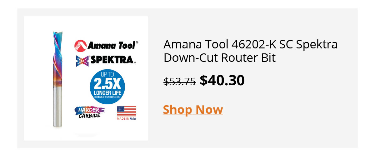 Amana Tool 46202-K SC Spektra Down-Cut Router Bit