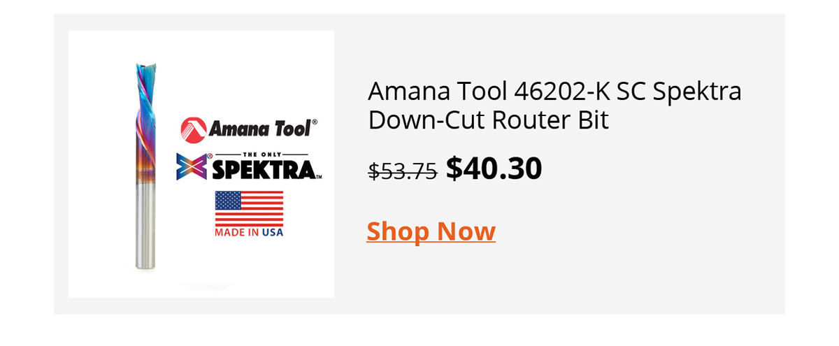 Amana Tool 46202-K SC Spektra Down-Cut Router Bit