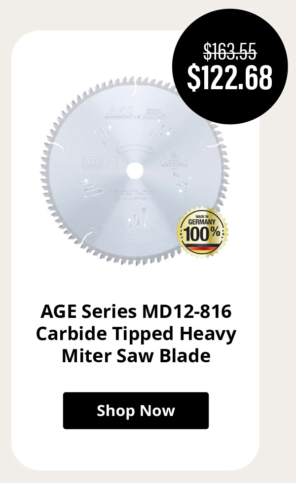 AGE Series MD12-816 Carbide Tipped Heavy Miter Circular Saw Blade