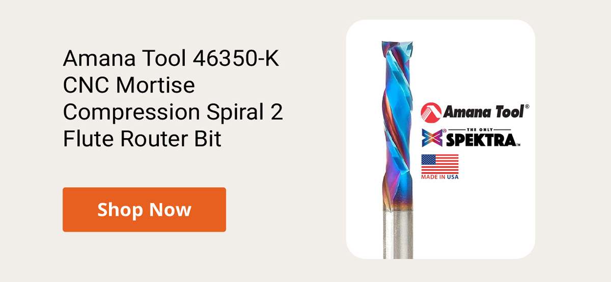 Amana Tool 46350-K CNC Mortise Compression Spiral 2 Flute Router Bit