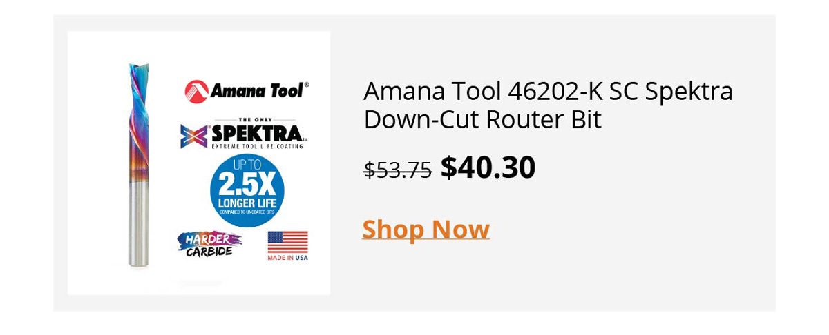Amana Tool 46202-K SC Spektra Down-Cut Router Bit