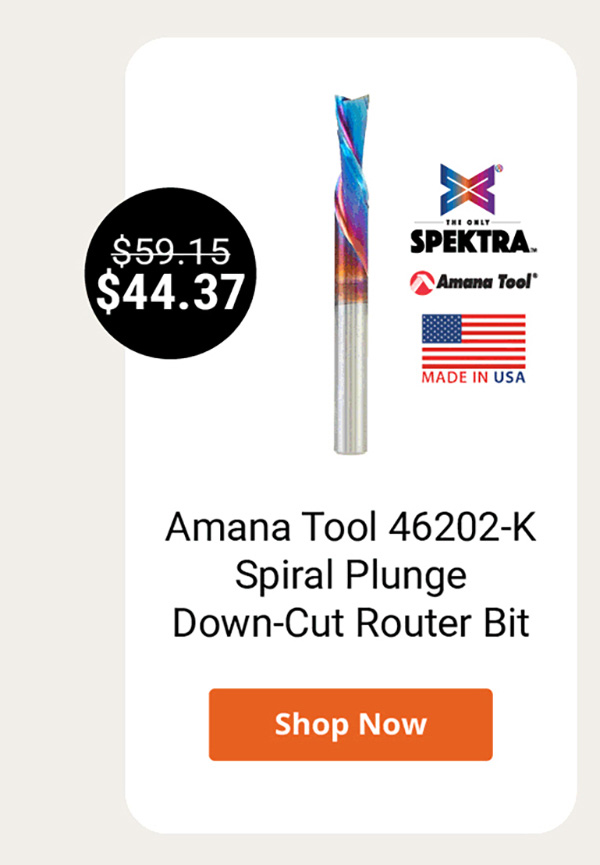 Amana Tool 46202-K Spiral Plunge Down-Cut Router Bit