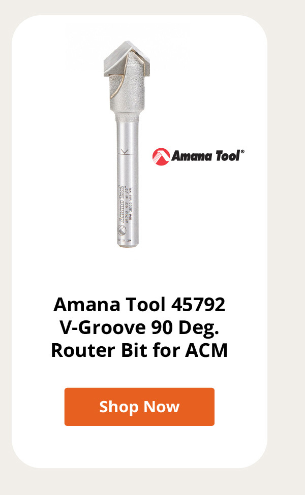 Amana Tool 45792 V-Groove 90 Deg. Router Bit for ACM Panels