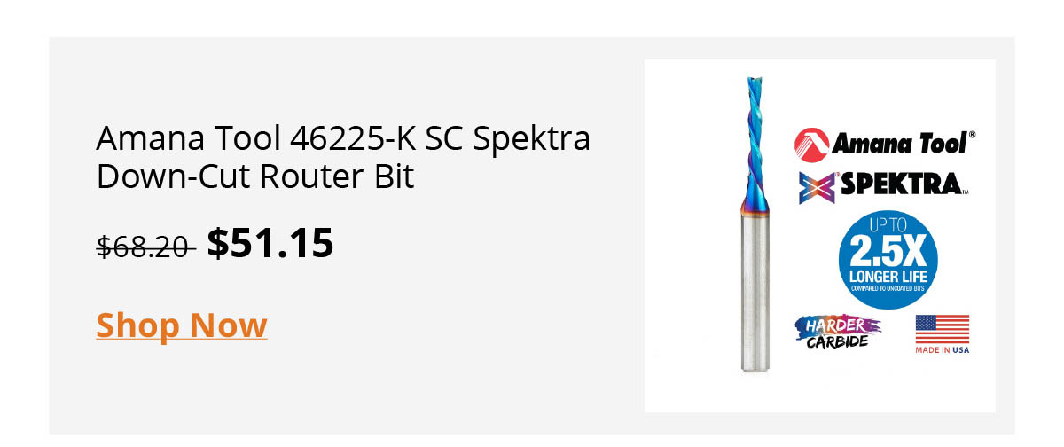 Amana Tool 46225-K SC Spektra Down-Cut Router Bit