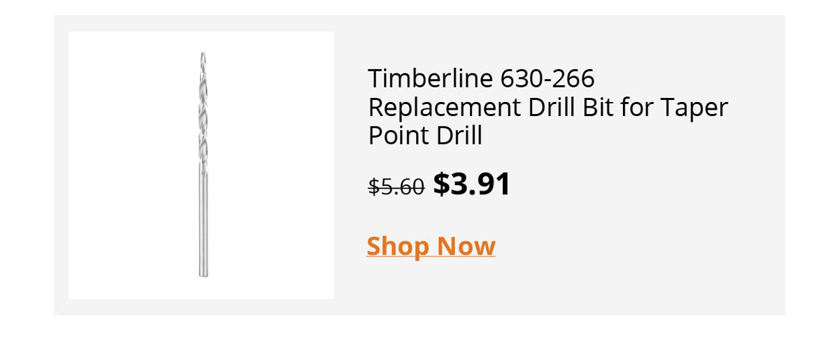 Timberline 630-266 Replacement Drill Bit for Taper Point Drill