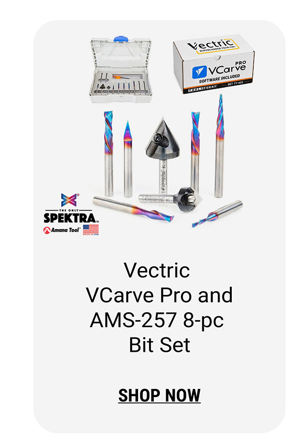 Vectric VCarve Pro and AMS-257 8-pc Bit Set