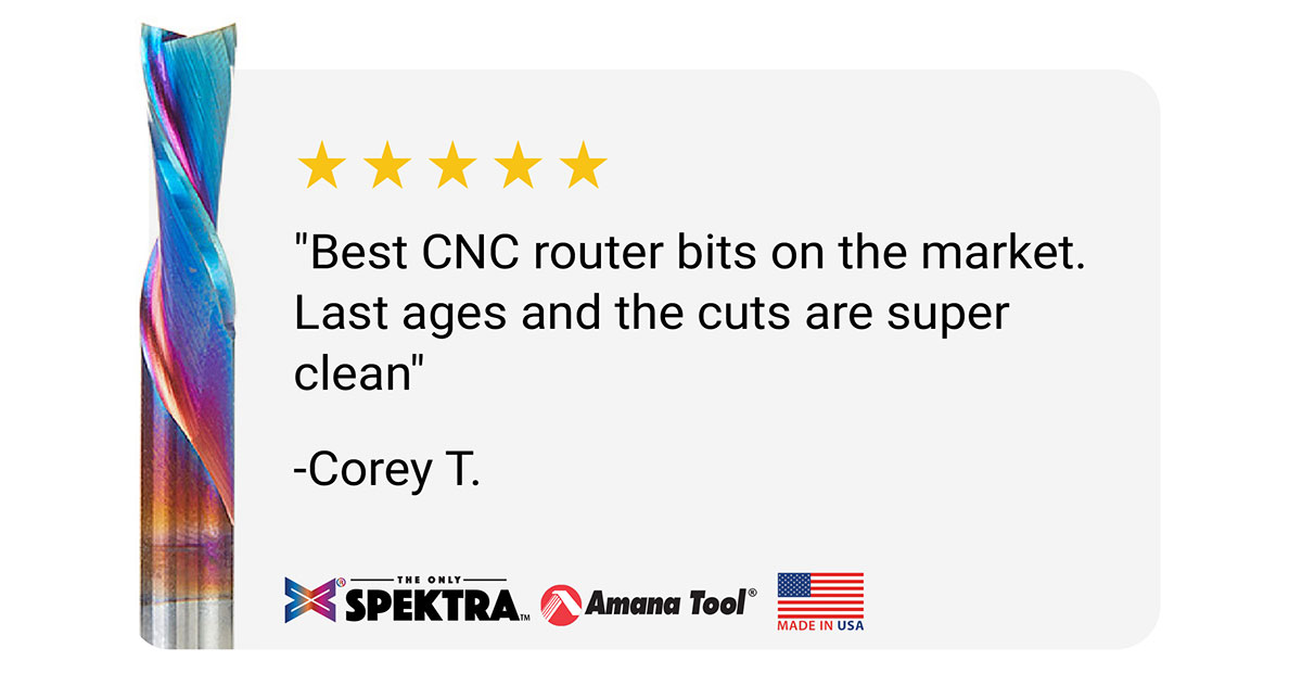 Best CNC router bits on the market. Last ages and the cuts are super clean