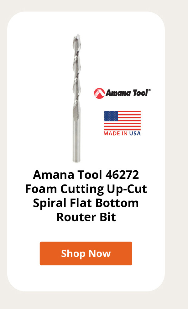 Amana Tool 46272 Foam Cutting Up-Cut Spiral Flat Bottom Router Bit