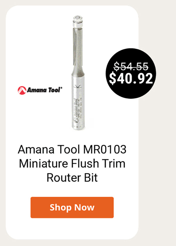 Amana Tool MR0103 Miniature Flush Trim Router Bit