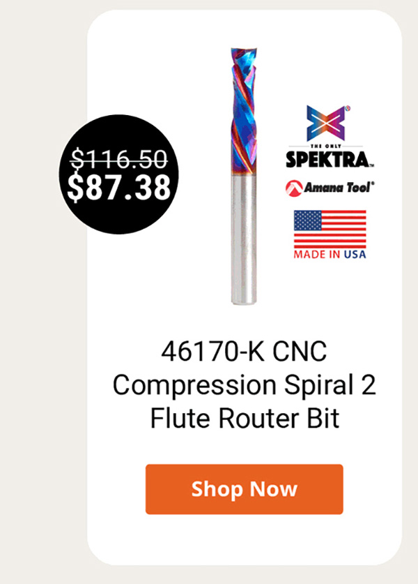 Amana Tool 46170-K CNC Compression Spiral 2 Flute Router Bit