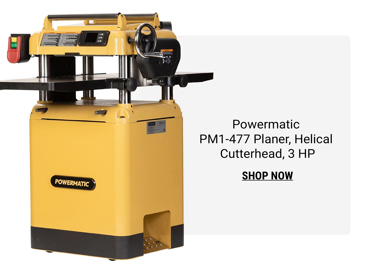 Powermatic PM1-477 Planer, Helical Cutterhead, 3 HP