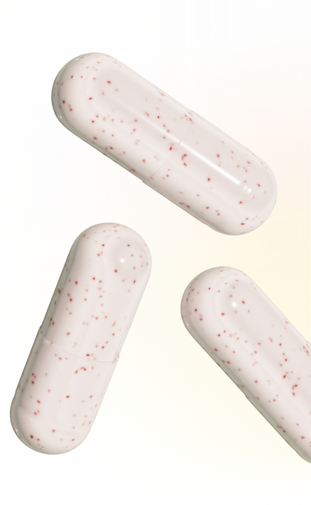 MegaFood Hair Growth Capsules | White capsules with red flecks