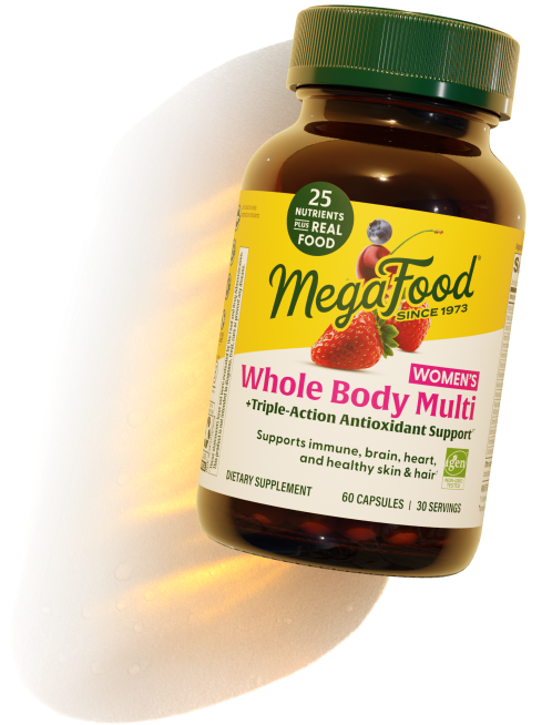 an image of a bottle of megafood whole body multi vitamin supplement