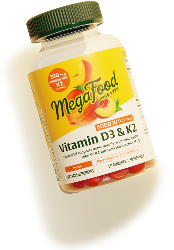 MegaFood 5000 IU Vitamin D3 & K2 Gummies Bottle
