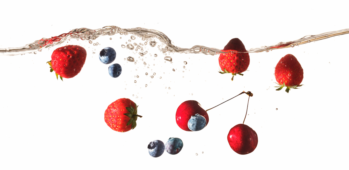 Berries in water
