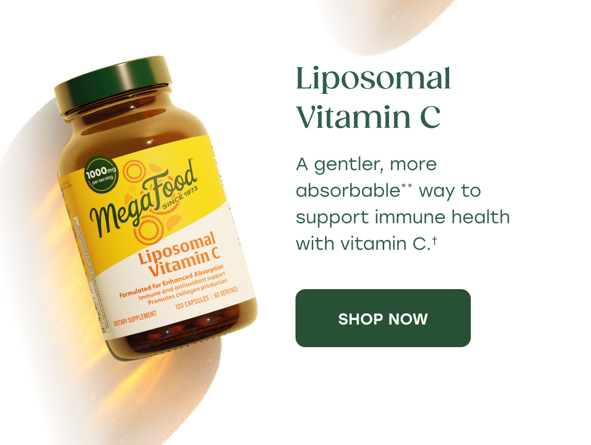 Liposomal Vitamin C A gentler, more absorbable** way to support immune health with vitamin C.† | SHOP NOW