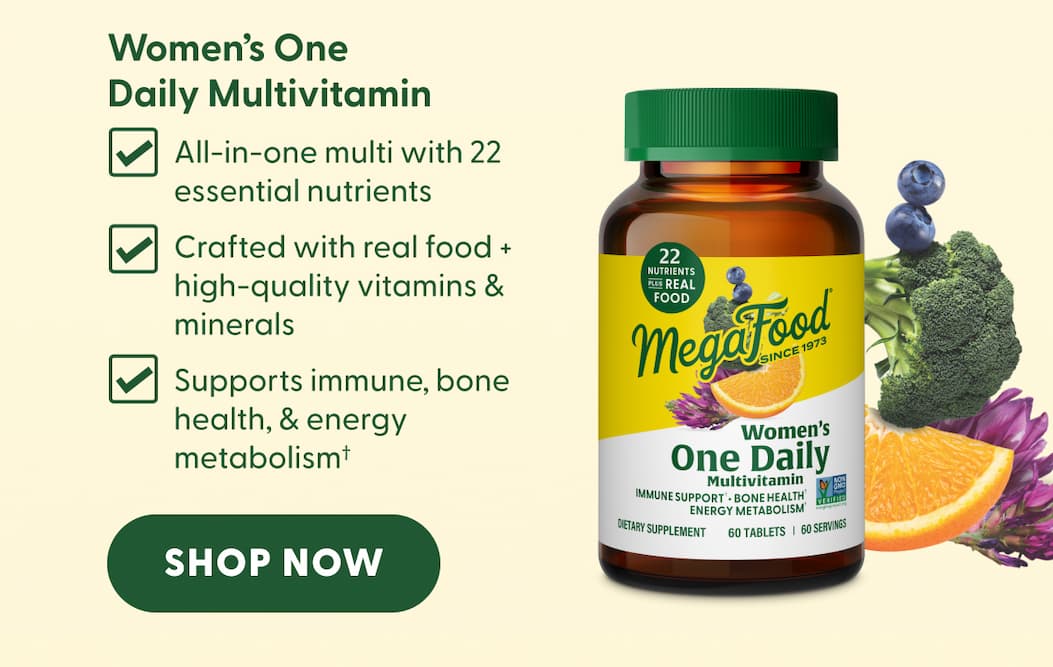 Women's One Daily Multivitamin | All-in-one multi with 22 essential nutrients | Crafted with real food + high-quality vitamins & minerals | Supports immune, bone health & energy metabolism†