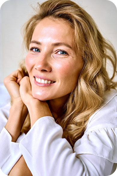Woman with shiny hair
