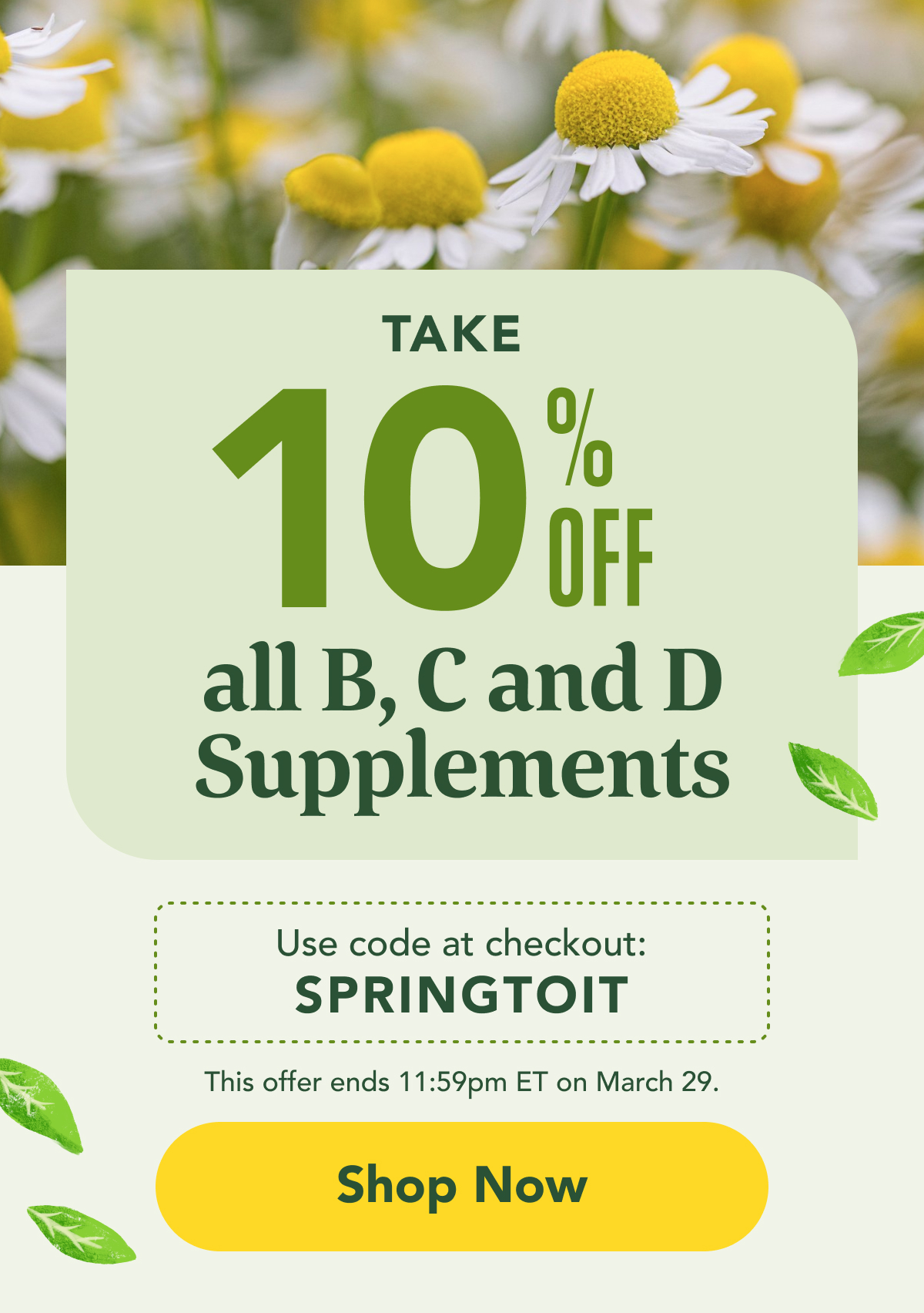 take 10% off all B, C and D supplements