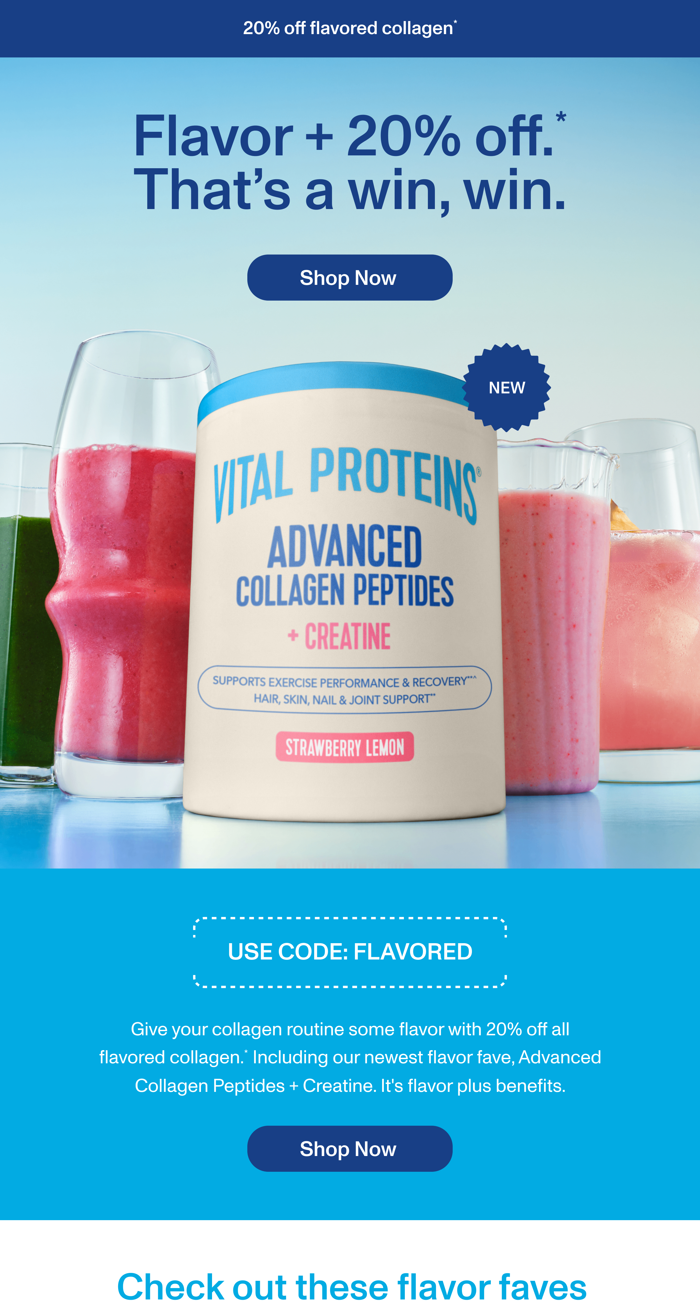 Flavor + 20% off. That’s a win, win.