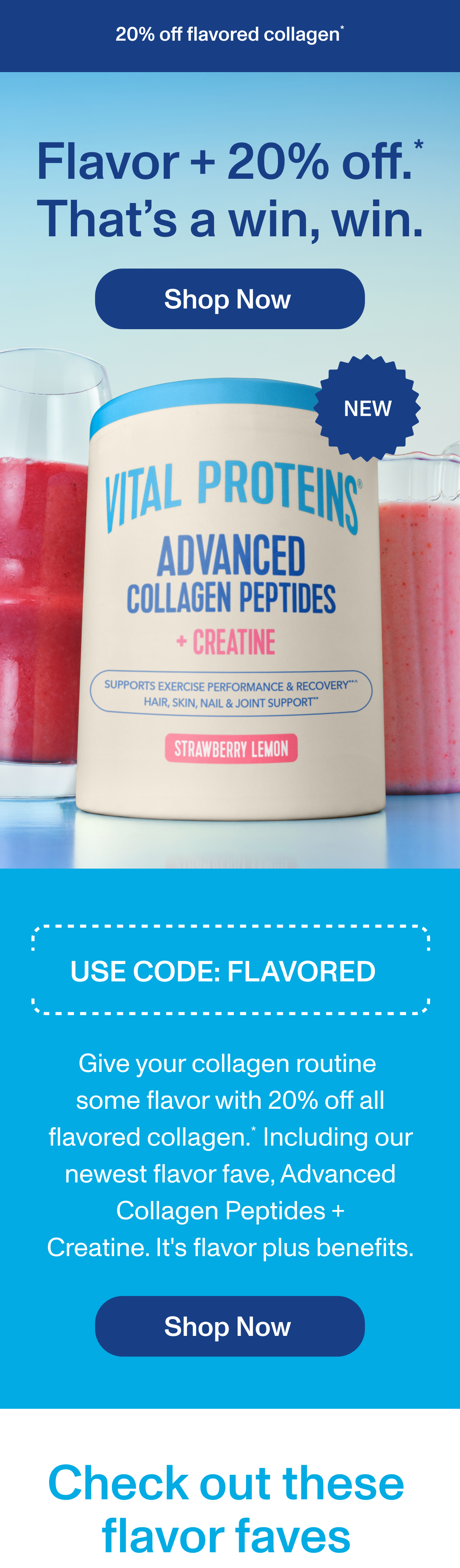 Flavor + 20% off. That’s a win, win.