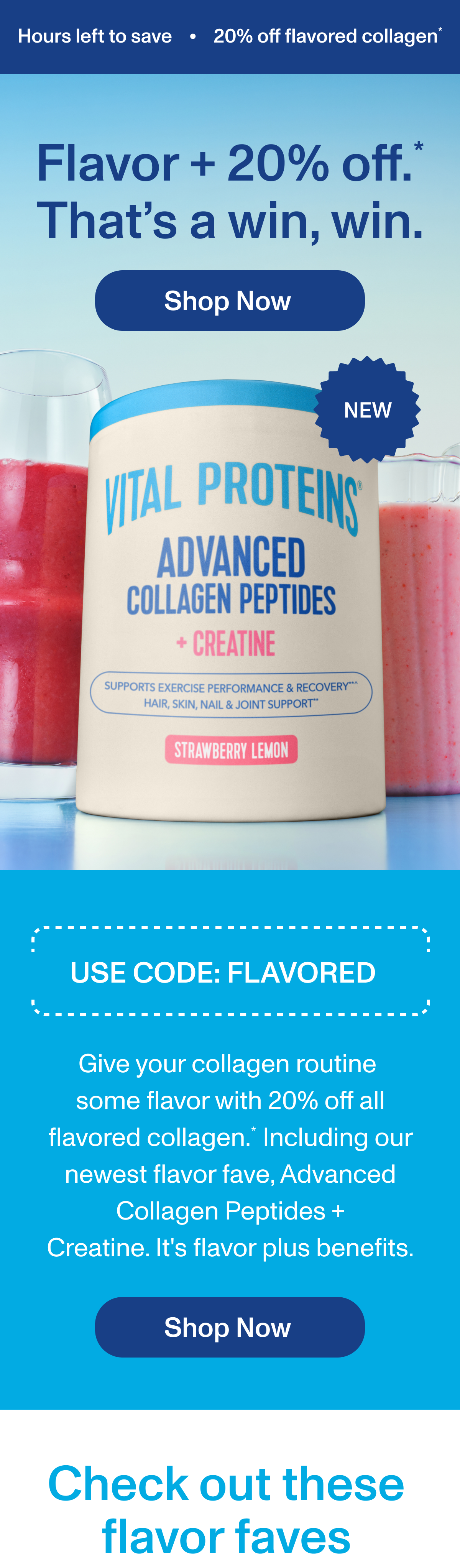 Flavor + 20% off. That’s a win, win.