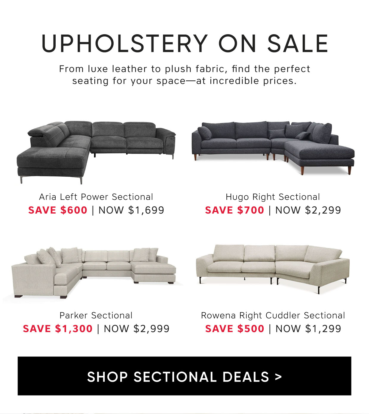 Shop Sectional Deals