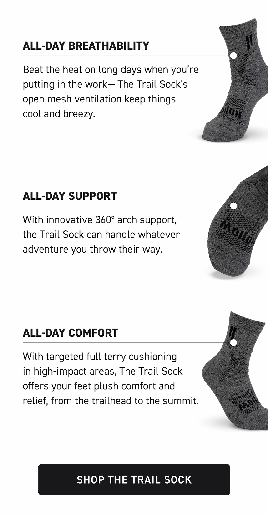 built for 14+ hOUR HIKES Shop the Trail Sock