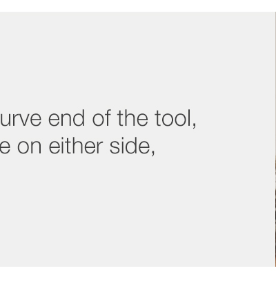 Step 4 - Using the u-shaped curve end of the tool, carve along the jawline on either side, beginning at the chin.
