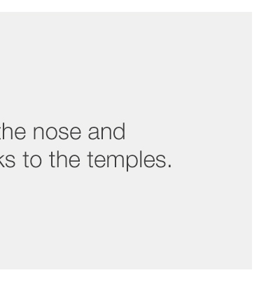 Step 3 - Move to the crease of the nose and scrape along the cheeks to the temples.
