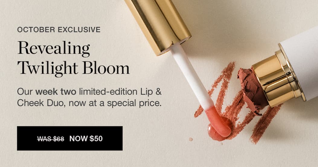 Revealing Twilight Bloom: Our week two limited-edition Lip & Cheek Duo, now at a special price.