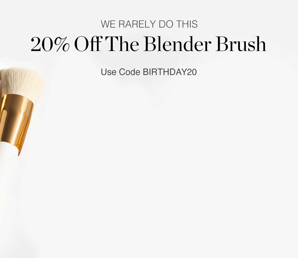 20% off the blender brush, 20% off your order