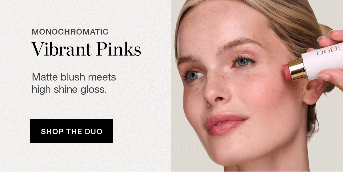 Monochromatic Vibrant Pinks | Matte blush meets high shine gloss.