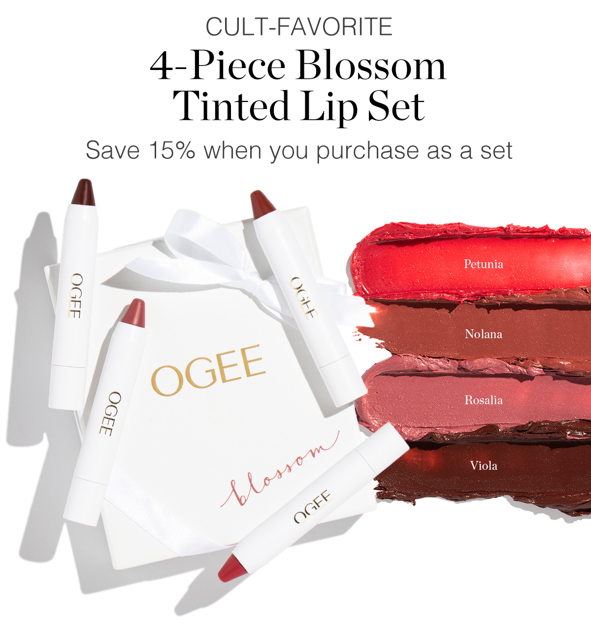 4-Piece Blossom Tinted Lip Set - Save 15% When You Purchase As a Set