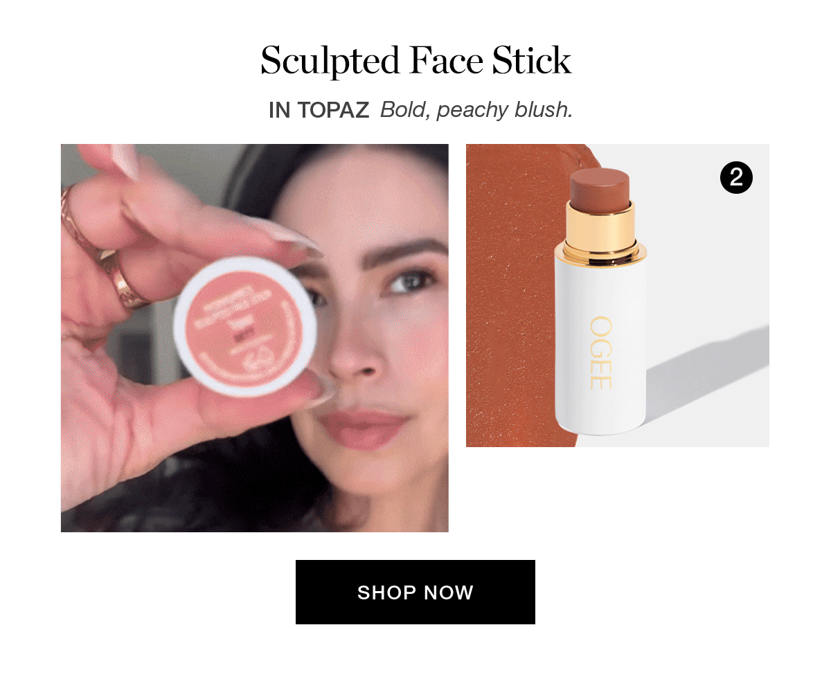 2. Sculpted Face Stick in Topaz: Bold, peachy blush.