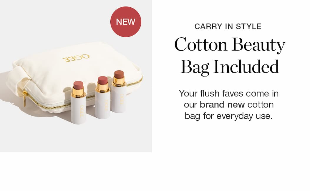 Your flush faves come in our brand new cotton bag for everyday use.