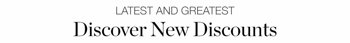 Discover New Discounts