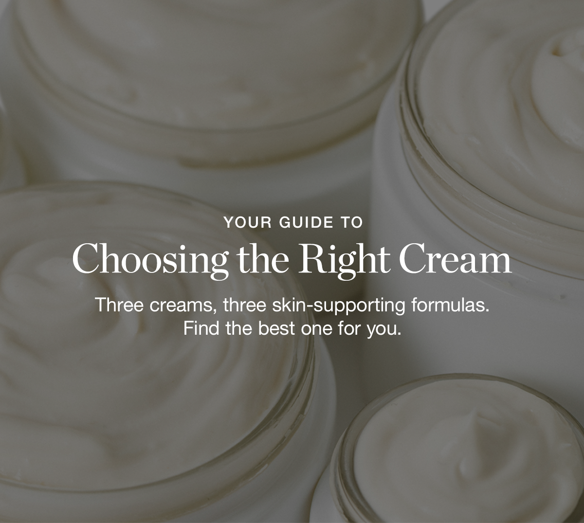 Your Guide to Choosing the Right Cream | Three creams, three skin-supporting formulas. Find the best one for you.
